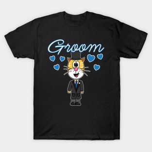 Bridegroom Cat Wedding Groom Bachelor Party Engagement T-Shirt